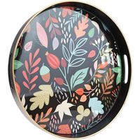 Assiette en émail au décor maximaliste |   Plateau en métal style Chinoiserie avec motifs singe et papillon, en émail durable et alimentaire, idéal pour les repas en extérieur