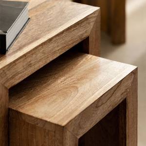 Vandana Terra Lyra Rectangular <b>nesting</b> side <b>tables</b> in Woodsen mango wood - Product Image 3