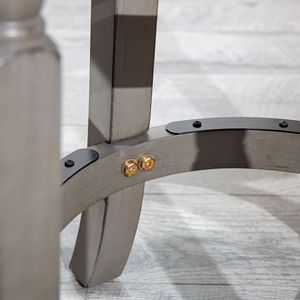 Sgabello da Bar in pelle grigio francese da 30 \ "finitura grigia stagionata - Product Image 6