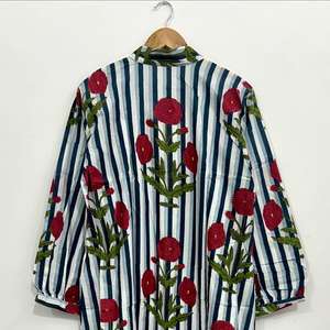 Robe maxi en coton à imprimé floral : robe rayée, tunique bohème - Product Image 5