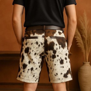 Shorts en cuir de vachette véritable pour hommes – Qualité supérieure, style décontracté, streetwear, durables, coupe ajustée, bas de tenue d'été - Product Image 2