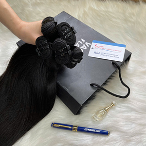 raw hair vendor natural straight weft hair raw hair bundle double drawn natural color vietnamese human hair - Product Image 3