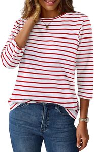 Striped Long Sleeved T-shirt Breathable Anti-Pilling <b>Top</b> Clothing Wholesale New Hot- Selling Women's Casual Plus Size <b>Patchwork</b> - Product Image 1