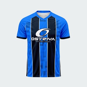 Maillot de football unisexe personnalisé pour équipe, respirant, 100 % polyester, manches courtes, col en V, logo frontal, lavable, séchage rapide, été - Product Image 6