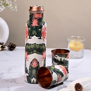Botella de Agua Tradicional de Cobre con 2 Tazas, Diseño Bohemio, Juego de Bebidas Portátil para Uso Doméstico - Product Image 6