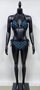 ชุดบิกินี่เอวสูงคุณภาพสูงสำหรับผู้หญิง สไตล์เรโทร ชุดว่ายน้ำสองชิ้น กระชับสัดส่วน ระบายอากาศได้ดี แห้งเร็ว ต้านเชื้อแบคทีเรีย - Product Image 1