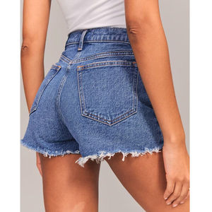 Premium Quality Double-Button Women's Brown <b>Denim</b> Shorts Sexy Cotton Pockets Casual Dresses Pakistan Waist Logo Fabric <b>Material</b> - Product Image 3