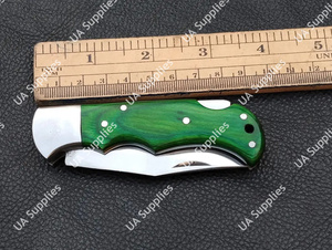Cuchillo Plegable Profesional de Acero Inoxidable Forjado a Mano para Camping y Caza, con Mango Personalizable de Madera Pakka, OEM - Product Image 4