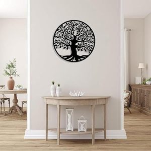 Arte Metálico para Pared Árbol de la Vida, Decoración de Pared de Hierro Cortado con Láser, Elegante Decoración para Sala de Estar - Product Image 2