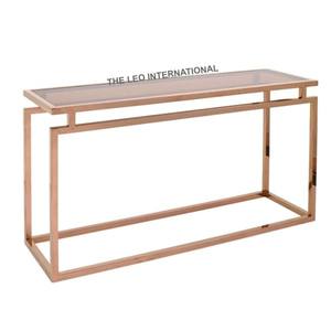 Rose Gold Plated <b>Stainless</b> <b>Steel</b> Metal Home Hotel Console <b>Table</b> For Living Room Furniture Rectangular Shape - Product Image 1