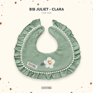 Bavoir bébé Chava à volants floraux en coton doux, serviette d'alimentation et d'épaulette, bouton-pression réglable, taille unique, Bohopanna, bonne qualité - Product Image 3