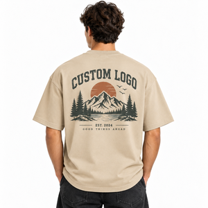 T-shirt pour homme en coton lavé, col rond, manches courtes, coupe classique, couleur unie, jersey tricoté décontracté, haute qualité, 100% coton - Product Image 3