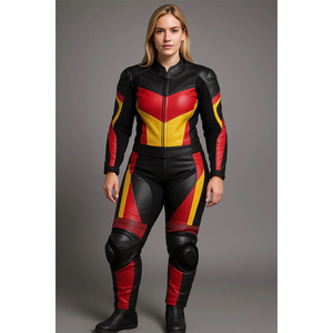 Ensemble veste et pantalon de motocross en cuir pour femme, coupe-vent, taille XXL - Product Image 6