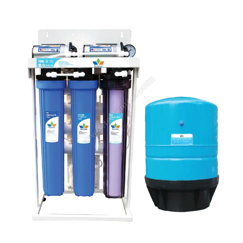 Agua de purificación RO semiindustrial con sistema de agua de ósmosis inversa 200 GPD 400 GPD