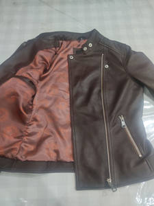 Chaqueta de Cuero Genuino Estilo Universitario para Mujer con Cierre de Cremallera, Transpirable y Resistente al Viento, con Calefacción, Personalizable OEM - Product Image 6