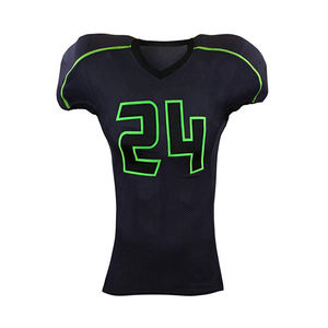 Uniforme de Fútbol Americano Personalizado para Hombre, Amarillo y Verde, Sublimado, Transpirable, de Manga Corta, Ajustado, para Todas las Temporadas, para Adultos - Product Image 4