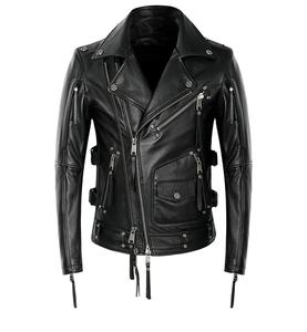 Veste de moto en cuir véritable de qualité supérieure, vente en gros, personnalisable, unisexe, style vintage cool, vêtements de sport, coupe-vent, imperméable - Product Image 1