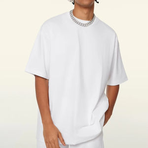 Camiseta de Alta Calidad para Hombre, Talla Grande, Cuello Redondo, Hombros Caídos, 100% Algodón, Ecológica, Transpirable, Estilo Urbano, Lisa - Product Image 1