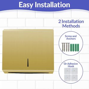 Distributeur de serviettes en papier en acier inoxydable, support mural pour serviettes de toilette, pour hôtel, salle de bain, cuisine, salle de bain commerciale - Product Image 3