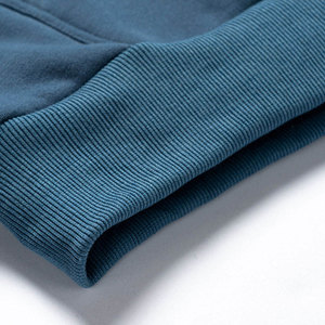 Sudadera de Felpa para Hombre, Cuello Redondo, Manga Raglán, Color Azul, Estilo Casual para Invierno, Corte Regular, Color Sólido, con Bolsillo, 100% Algodón - Product Image 4