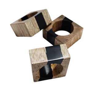 <b>Rustic</b> Wooden Napkin Ring <b>Set</b> Handmade | Natural Wood Napkin Holders for <b>Dining</b> <b>Table</b> Decor Wedding Party Hotel <b>Table</b> Setting - Product Image 1