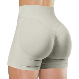 Shorts de Yoga para Mujer, Personalizados, Sin Costuras, Transpirables, de Color Sólido, Leggings Largos, Cintura Elástica, Bolsillo Lateral, Estilo Biker - Product Image 6