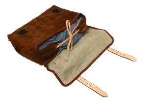 Sac à dos de chasse en cuir de vachette vintage, reproduction historique pour reconstitution historique, sac à dos français napoléonien du XIXe siècle - Product Image 3