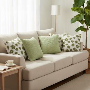 SOGA Ensemble de 5 housses de coussin décoratives et décoratives en tricot torsadé de 45 cm, motif « Fleurs de jardin fraîches », douces et confortables - Product Image 2