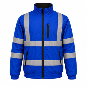 Wholesale Men Workwear <b>Jacket</b> <b>High</b> <b>Visibility</b> Reflective Tape Zipper Pockets <b>Softshell</b> Outerwear Coat Custom Industry <b>Jacket</b> - Product Image 1