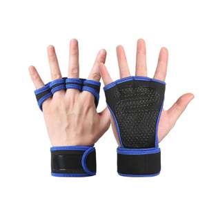 PU Leather Fitness Gloves Gym Palm Protectors Adjustable Wrist <b>Strap</b> Half Finger Sports Cycling Weightlifting Equipment Non-slip - Product Image 1