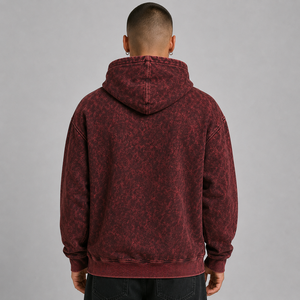 Sudadera con Capucha para Hombre, Estilo Vintage, Lavado Ácido, Oversize, Algodón Grueso, Bordada, Estilo Urbano, Informal - Product Image 4