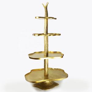 Support à gâteau ovale en métal texturé de luxe, doré, piédestal en aluminium, plateau de présentation de desserts, décoration de mariage, fournitures de fête, utilisation à la maison - Product Image 3