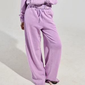 Pantalones de chándal de chenilla con logo al por mayor, de algodón, holgados, de color personalizado para mujer, estilo clásico, ajuste holgado, pantalón de streetwear ajustable - Product Image 2
