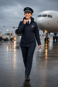 Custom Airline Pilot Uniforms OEM ODM | Premium Tailored Women Full Sleeve Complete Set | Pilot Waterproof <b>Rain</b> <b>Jacket</b> Uniform - Product Image 6