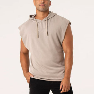 Haut de sport sans manches pour homme avec capuche ajustable, en coton respirant, idéal pour l'entraînement, la course et le fitness - Product Image 1