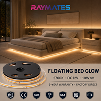 Bande LED COB 12V sur mesure, 480 LED/m, 3000K, CRI90, 8mm, pour rétroéclairage de signalétique et éclairage décoratif de placards