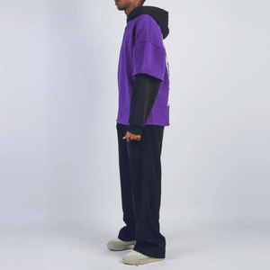 Sudaderas Vintage para Hombre al por Mayor, 100% Algodón, Manga Larga, Oversize, Estilo Boxy, Lavadas, Transpirables, Ecológicas, Fabricante OEM de Moda - Product Image 2