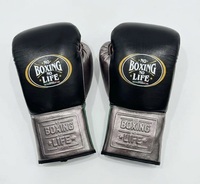 No Boxing No Life Guantes de Boxeo Profesionales Estilo Mexicano con Cordones, de Cuero Genuino, Antideslizantes, de Dedo Completo, que Absorben la Humedad, para Entrenamiento