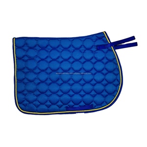 Almohadilla de montura acolchada de malla de alta calidad para caballo con ribete de cordón dorado y tela exterior de algodón para equitación - Product Image 2