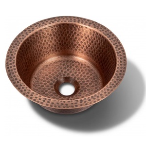 Évier en cuivre martelé à encastrer, lavabo en métal traditionnel, design durable pour la maison - Product Image 5