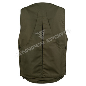 Gilet de chasse d'extérieur en gros, débardeur vert sans manches, multi-poches, respirant, en toile 100% coton - Product Image 2
