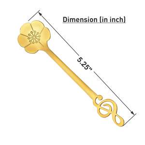 Cuchara de Postre en Forma de Flor de Acero Inoxidable Dorado, Elegante Cubertería para Café y Té - Product Image 2