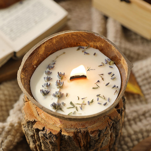 Handmade Coconut Wax Scented Modern Eco-Friendly Coconut <b>Shell</b> Tea <b>Light</b> Holder Home Spa Decoration Wedding New Year Occasions - Product Image 2