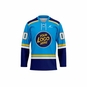 Maillots de hockey sur glace personnalisés à carreaux avec logo frontal sublimé, respirants, à séchage rapide, en polyester anti-humidité - Product Image 4