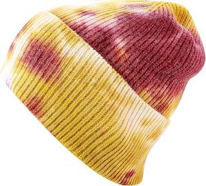 Bonnet tricoté personnalisé tie-dye dégradé avec revers pour femmes et filles, bonnet en laine rayé décontracté 2026 - Product Image 5