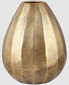 Jarrón de Metal con Textura Dorada |   Florero Decorativo Moderno para Decoración del Hogar, Centro de Mesa y Arreglos Florales - Product Image 3