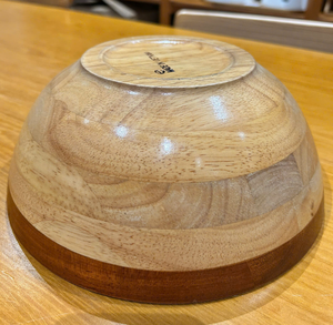 Handcrafted <b>Large</b> Natural Wooden Salad <b>Bowl</b> with Dark Rim <b>Large</b> Serving <b>Bowl</b> for Kitchen, Dining & Home Decor Made in Vietnam - Product Image 4