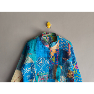 Bohemian Patchwork <b>Quilted</b> Jacket Reversible Cotton Patchwork Coat for Women Vintage Casual Layering gift for her - Product Image 4