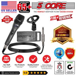 Microphone vocal dynamique professionnel pour le chant et le karaoké, néodyme, tout noir, cardioïde, unidirectionnel, micro portable, grille en acier - Product Image 3