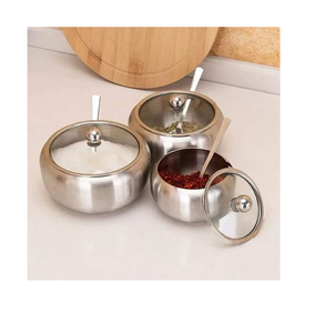 Stainless Steel Sugar And Creamer Pot High Quality Stainless Steel <b>Spice</b> And Herb Bowl <b>Jar</b> At Lowest Price - Product Image 4
